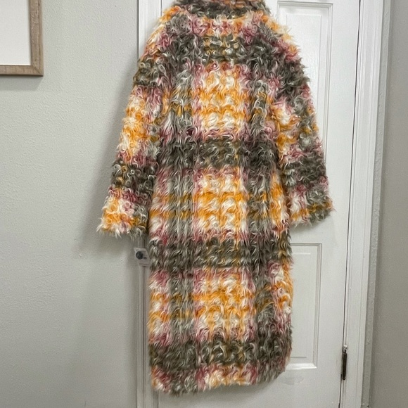 Free People Cardi Plaid Faux Fur Women's Coat - Picture 5 of 12